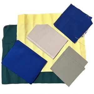 Lot Of 6 Grab Bag Counted Cross Stitch Fabric Material Blue yellow Green 14 Ct